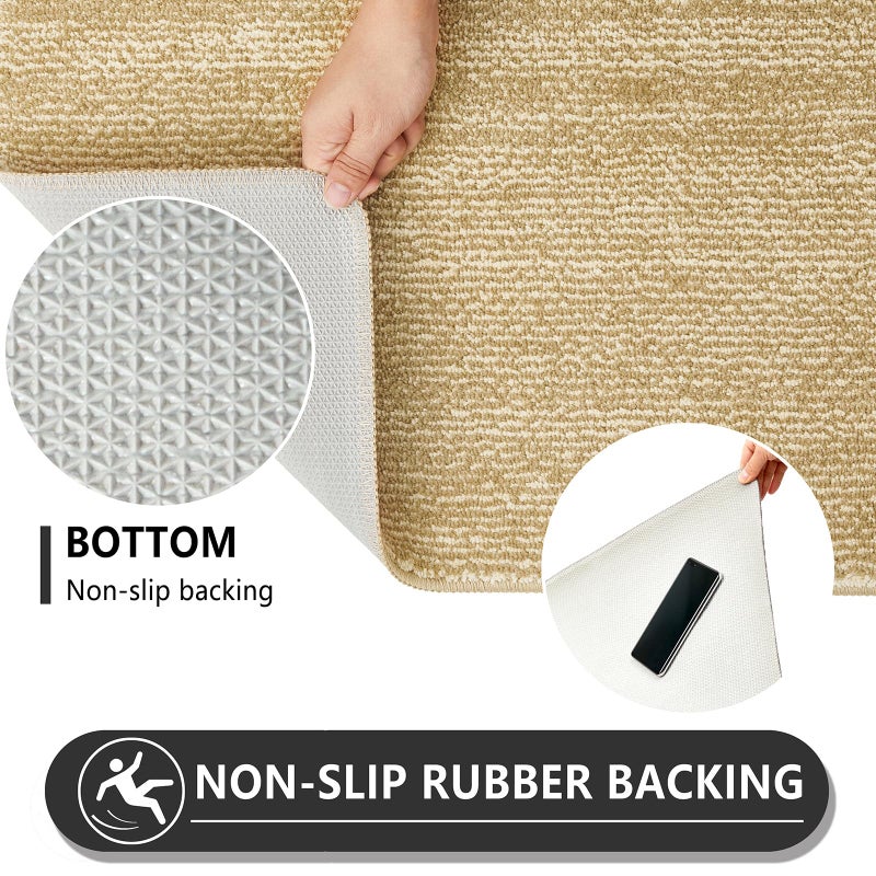 REFETONE Indoor Doormat, Front Door Mat 20"x32" Absorbent Rubber Backing Non Slip Back Door Mats, Washable Low-Profile Inside Floor Mat Door Rugs for Entryway, Resist Dirt Mud Mat for Dogs, Brown - Image 4